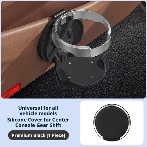 Universal Foldable Car Cup Holder with Hook, Space-Saving Vehicle Drink Holder for Bottles, Coffee Cups & Tumblers, Car Interior Storage Organizer