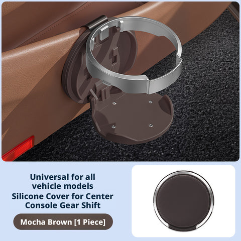 Universal Foldable Car Cup Holder with Hook, Space-Saving Vehicle Drink Holder for Bottles, Coffee Cups & Tumblers, Car Interior Storage Organizer