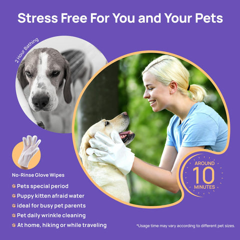 Disposable Dog Grooming Wipes (20-Pack) — Specially Designed to Remove Loose Fur, Clean Away Sticky Debris, Eliminate Odors, Moisturize Skin, and Care for Paws
