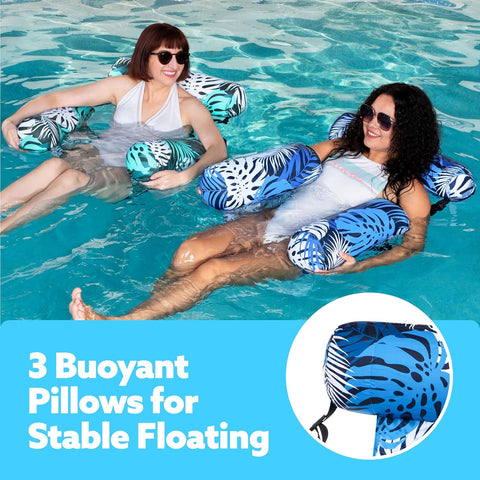 Inflatable Pool Floats Adult, 2 Packs / 1 Pack Floating Lounge Chairs , Blow up Pool Noodles for Adult Heavy Duty, Floating Chair for Party Summer Water Beach Lake Fun Summervibes
