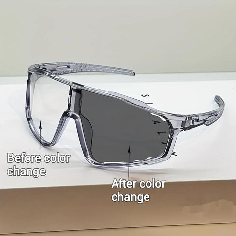 UV-Protective Sunglasses for Hiking and Cycling—Featuring a wind-resistant design, the lenses automatically adjust their tint based on UV intensity.