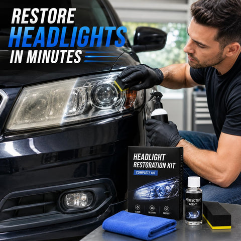 Car Headlight Restoration Fluid — A Powerful, Crystal-Coating Refurbisher for Oxidized and Yellowed Headlights: Removes Haze and Restores Clarity & Brightness