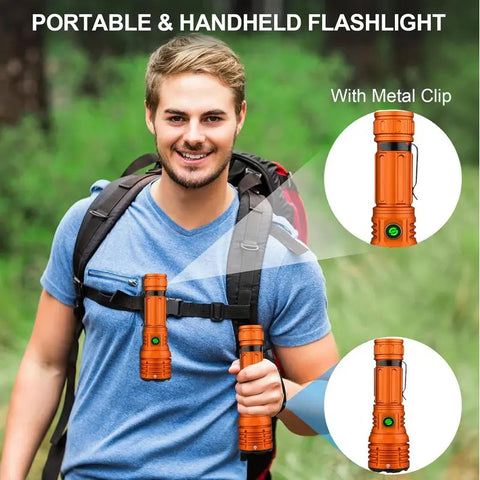 10000 Lumens Ultra Bright Portable Waterproof Flashlight