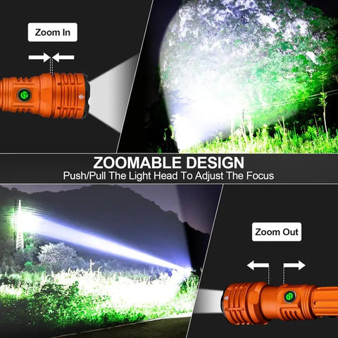 10000 Lumens Ultra Bright Portable Waterproof Flashlight