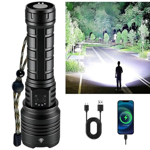 10000 Lumens Ultra Bright Portable Waterproof Flashlight