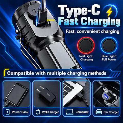 Rechargeable Waterproof Adjustable Tactical Flashlights