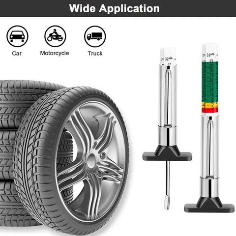 25mm Color-Coded Universal Car Tire Tread Depth Gauge