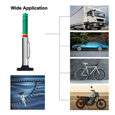 25mm Color-Coded Universal Car Tire Tread Depth Gauge